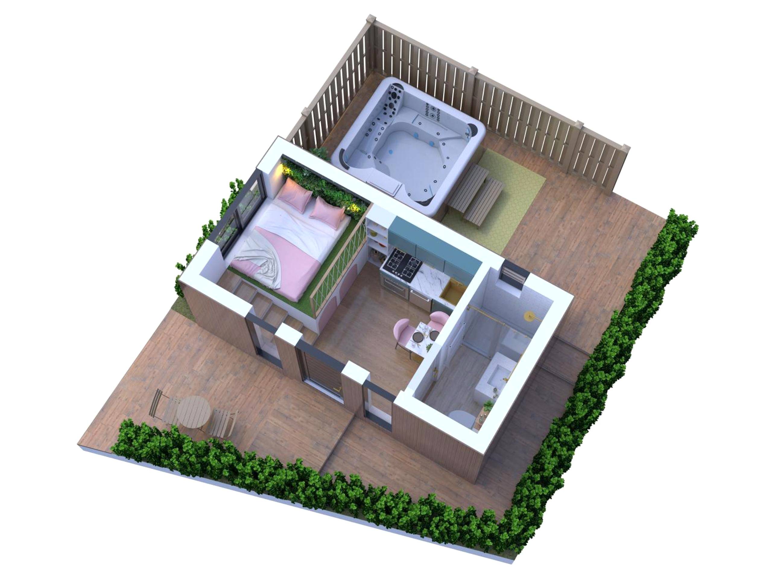 Vue du logement - Studio les 2 fées - Jacuzzi - Brocéliande