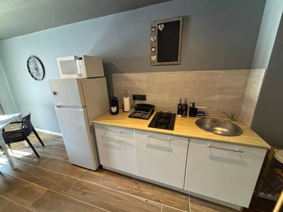 Cuisine équipée avec réfrigérateur et plaques - L'Écrin du Haut - Aux 67 nuances - Spa