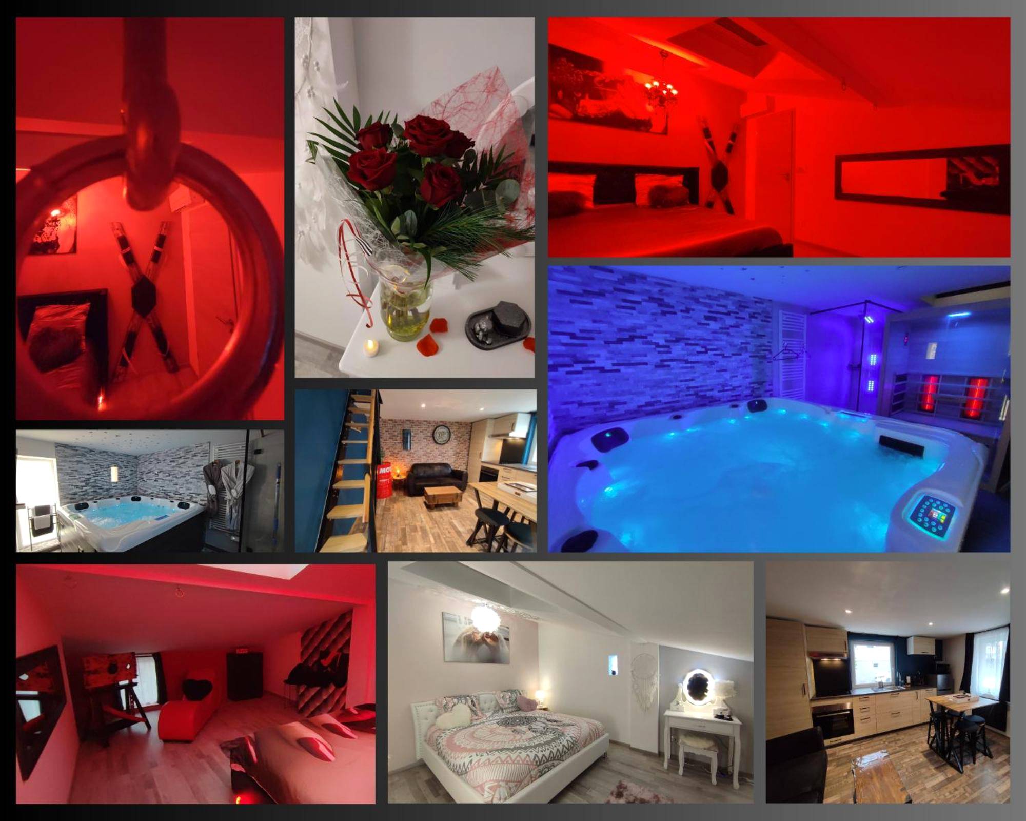 Vue principale - Love Room Benfeld - Gîte Ange ou Démon, jacuzzi, sauna, love room, location à la journée