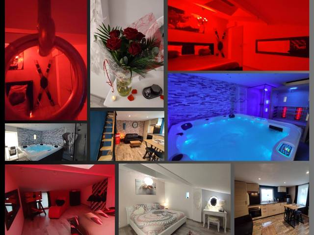 Vue principale - Love Room Benfeld - Gîte Ange ou Démon, jacuzzi, sauna, love room, location à la journée