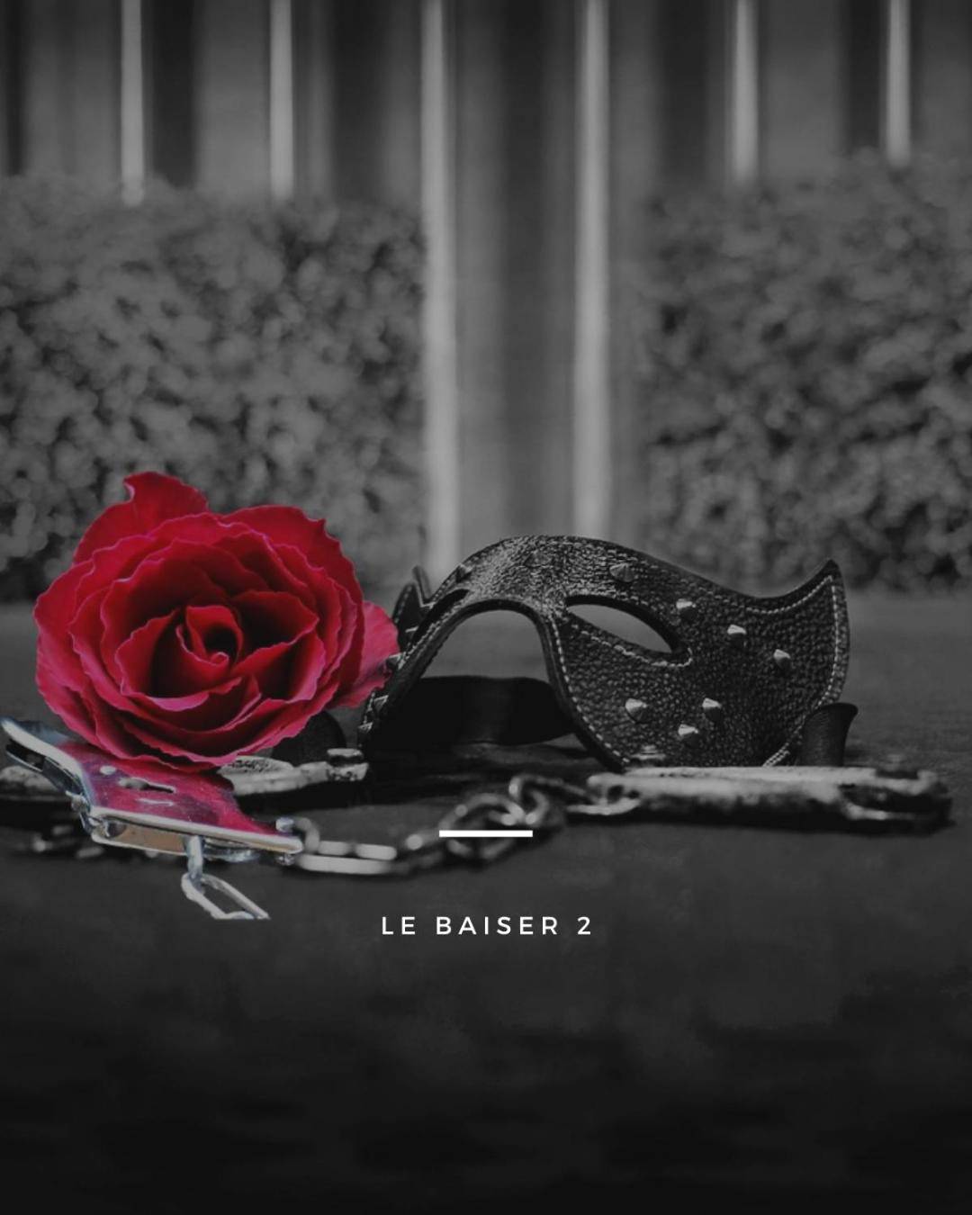 Rose rouge, loup clouté et menottes - Love Room Saint - Arnoult - Le baiser 2 Love room du plaisir interdit