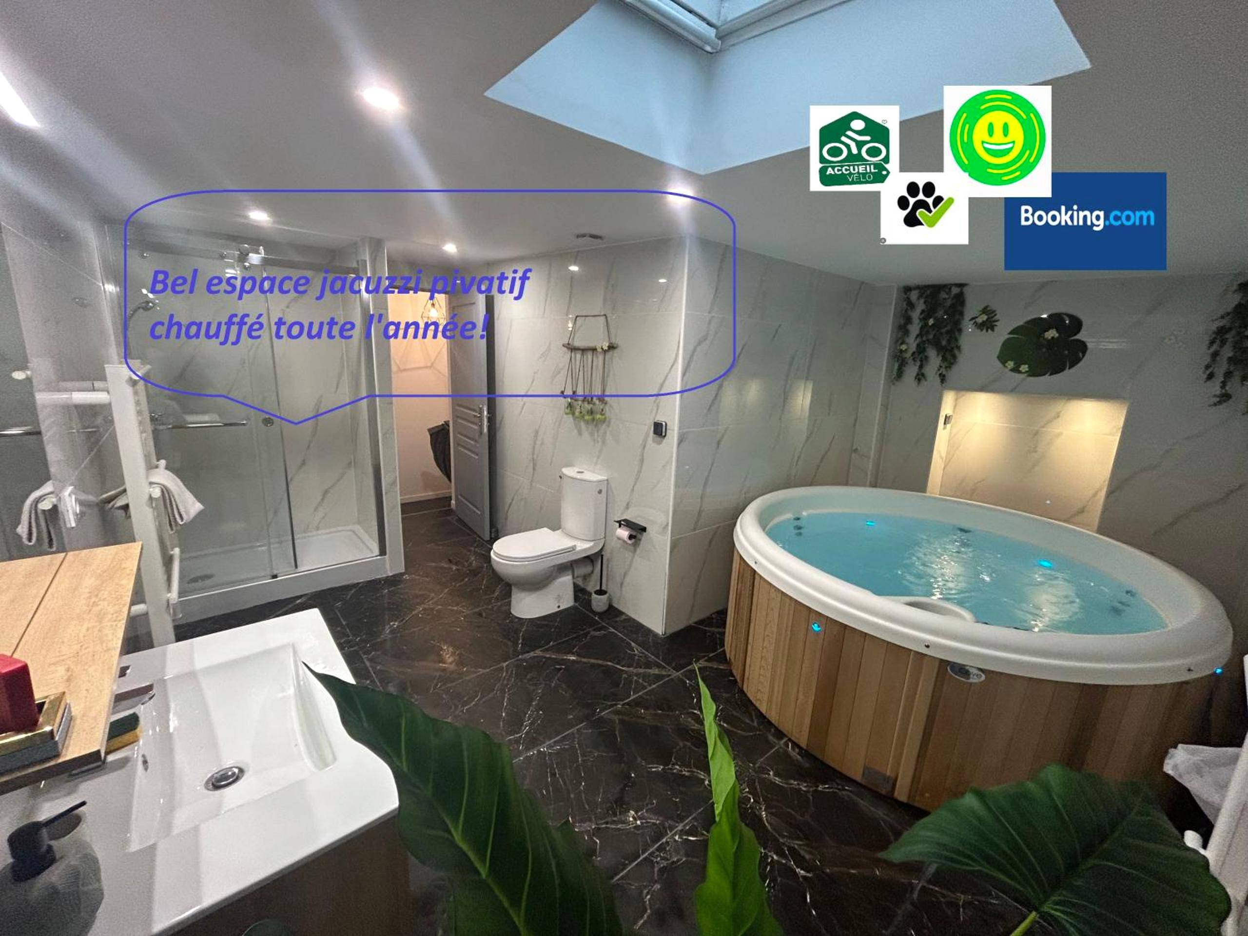 Jacuzzi privatif et douche à l'italienne - Love Room Sedan - Bel appart stylé avec jacuzzi