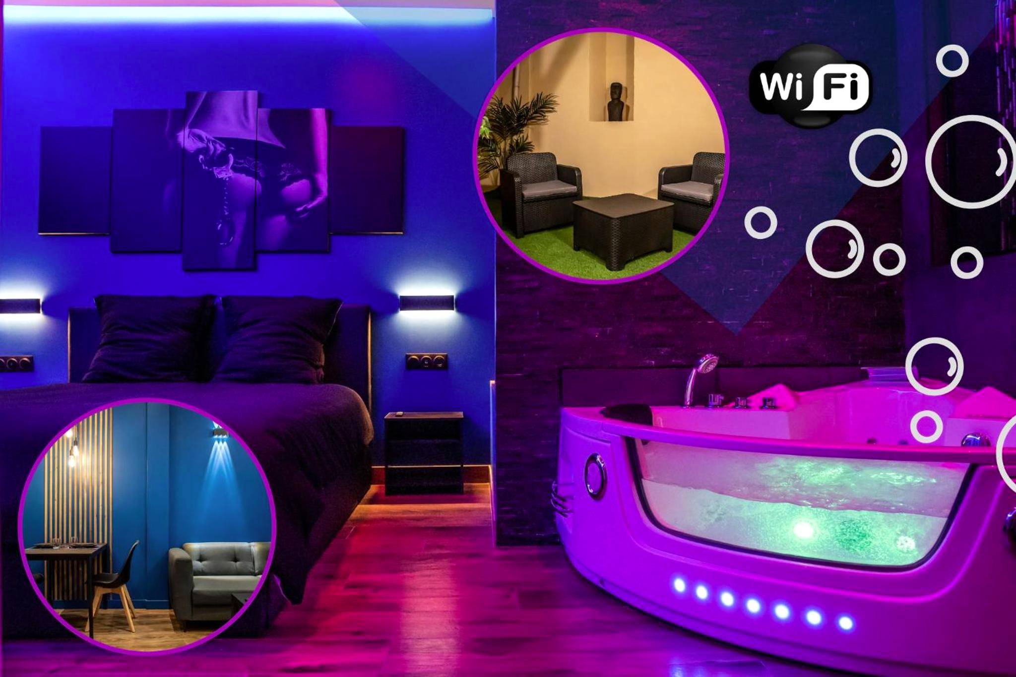 Photo du logement - BLUE NIGHT - Jacuzzi - Bord de Seine - Corbeil - Essonnes