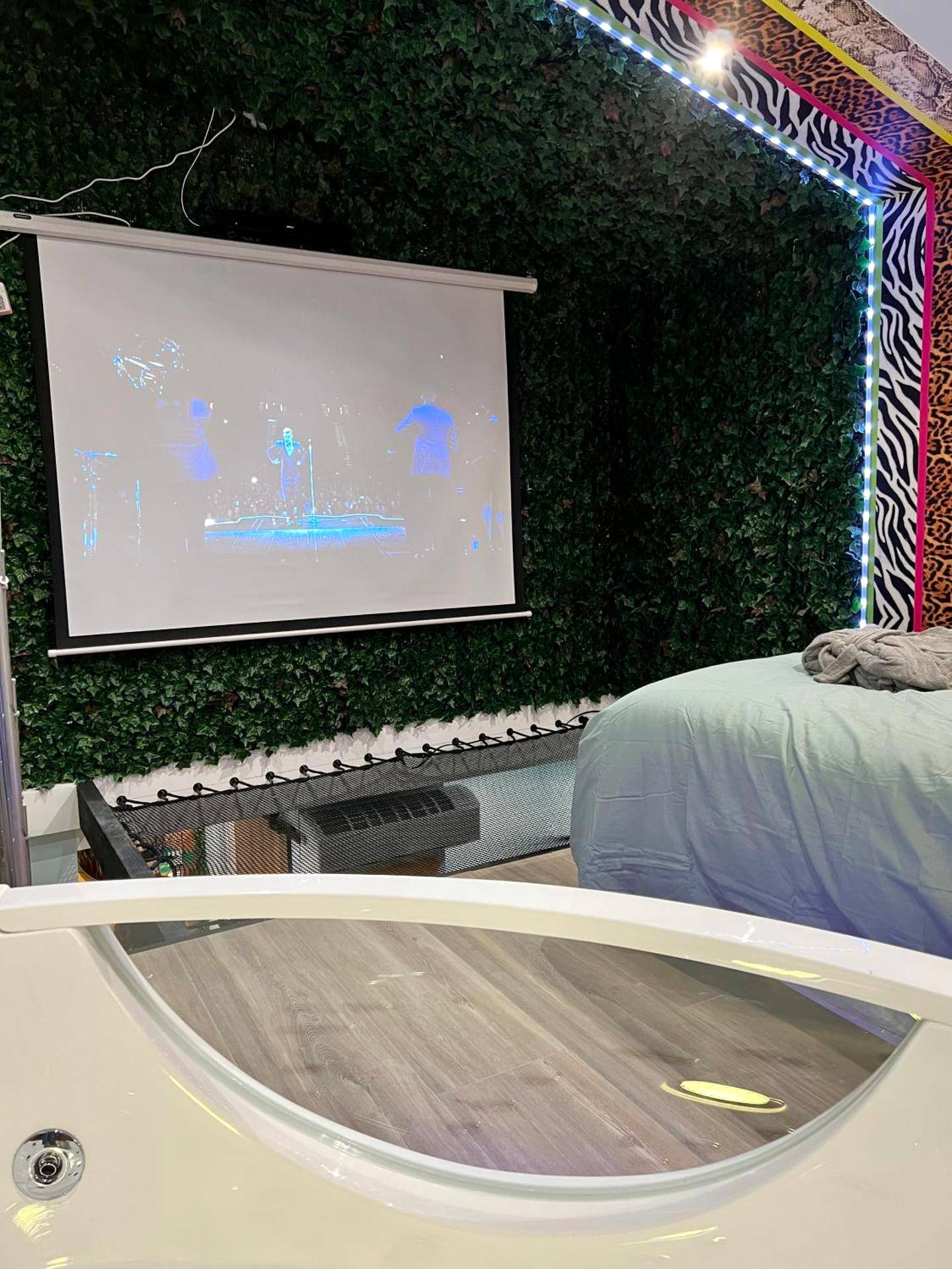 Photo du logement - Capsule Safari - Jacuzzi - Nintendo Switch - Netflix & Home cinéma - Pouf géant - Filet suspendu