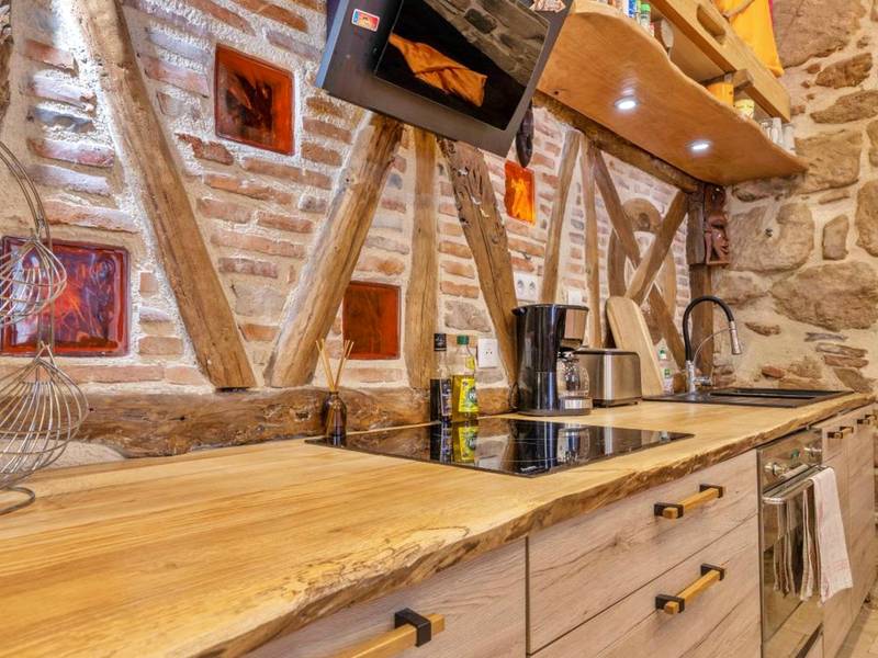 Cuisine équipée avec plan de travail en bois - Cassiopée