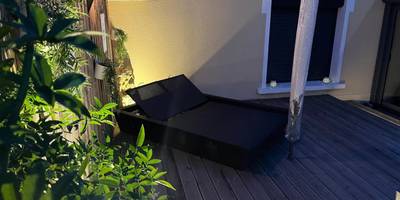 Bain de soleil double sur terrasse privative - Love Room - La clé des secrets - Gîte Romantique