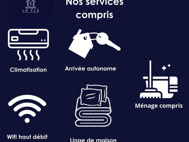 Vue du logement - La Clé - Studi Osé - Clim - Baignoire à Bulles - Wifi