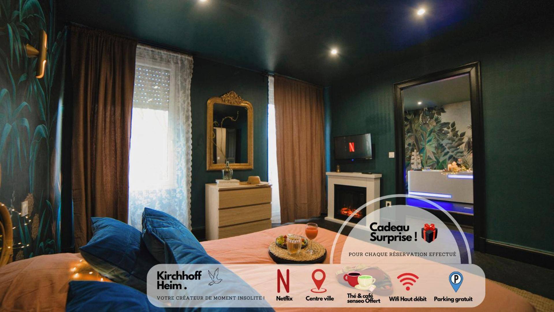 Vue principale - Love Room Mulhouse - Colonial Insolite HautDeGamme Jacuzzi Privatif