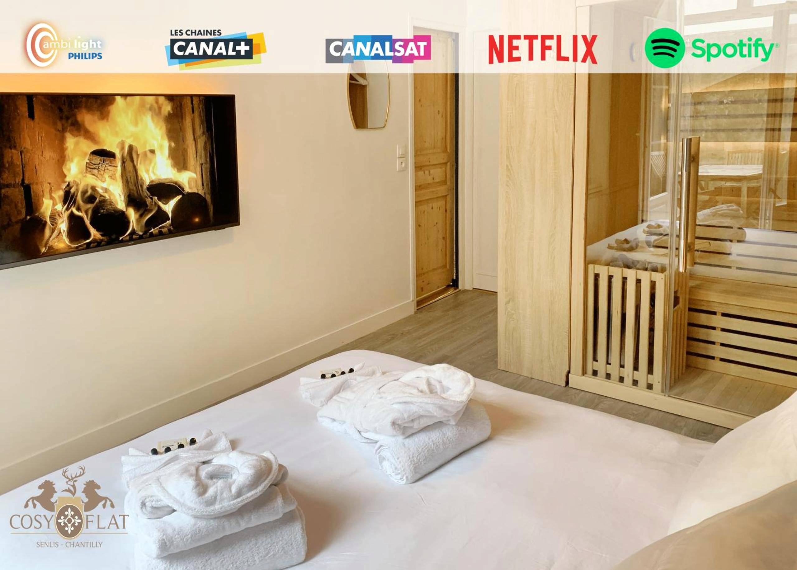 Vue principale - Love Room Senlis - Suite Cosy Flat - Hyper - Centre avec sauna privatif