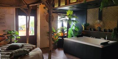 Espace bien - être avec jacuzzi et lit à baldaquin - Les Coups de Coeur du Quercy