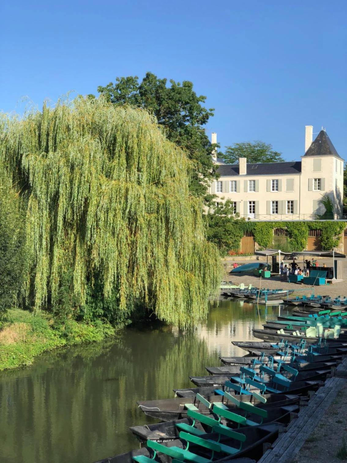 Embarcadère de barques au bord de l'eau - Domaine de l'Angélique - Loft avec SPA privatif - Marais poitevin entre Niort...