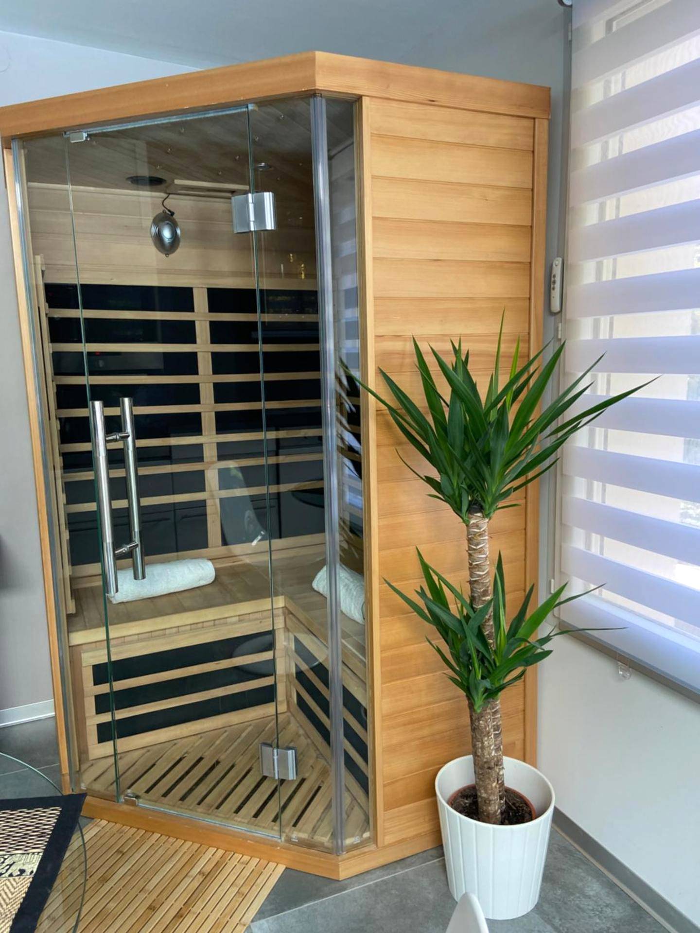 Sauna infrarouge en bois avec porte vitrée - L'Eden