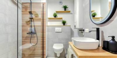 Salle de bain moderne avec douche et vasque - EDEN SUITE - Jacuzzi - Parking - Clim by Narbana