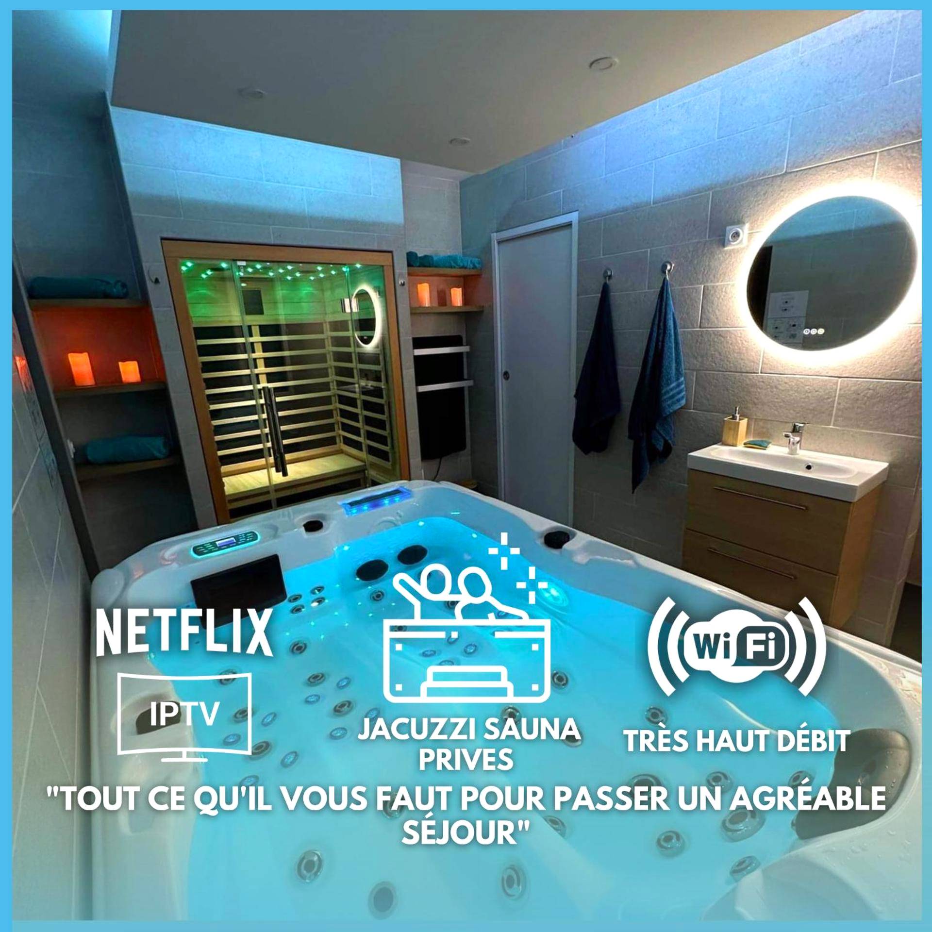 Vue du logement - Love Room L'Isle - Adam - Suite intimiste L'Isle - Escapade Relaxante - Spa - Jacuzzi - Sauna - Privés