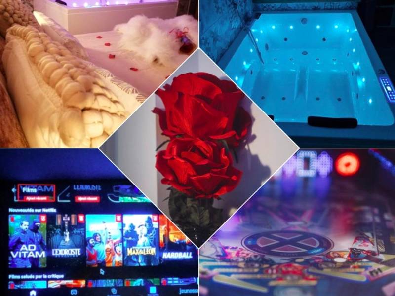 Pêle - mêle de photos du logement romantique - Love Room Pont - de - Veyle - Nuit Romantique, Spa, Champagne, Cinéma,...