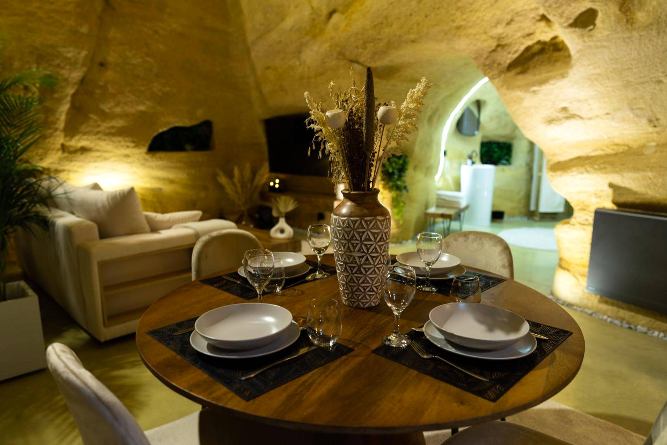 Vue du logement - La falaise perdue, Suite troglodyte & spa privé