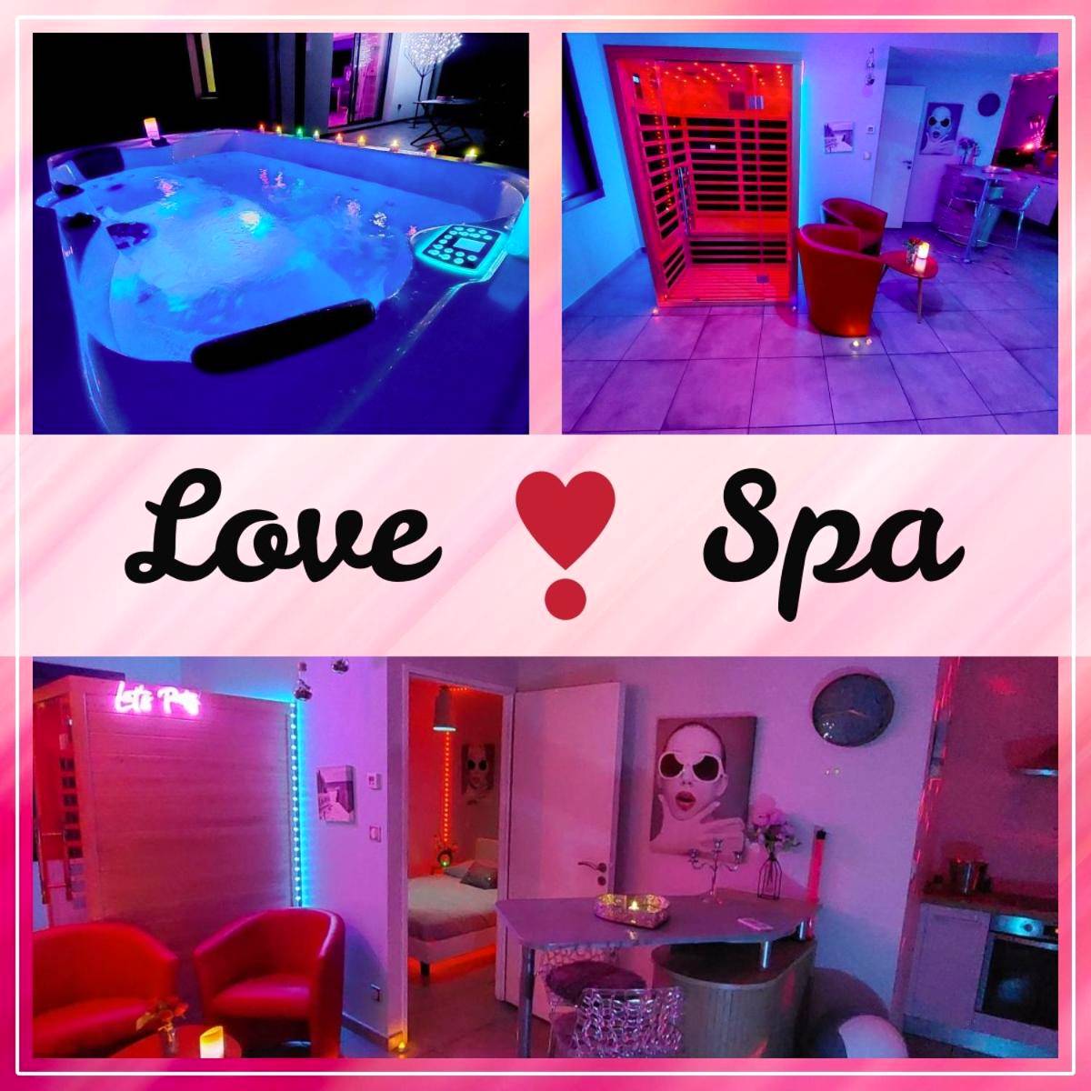 Espace détente avec sauna et coin repas - Un Séjour Romantique en couple avec Jacuzzi privé Chromothérapie Jardin Maison...