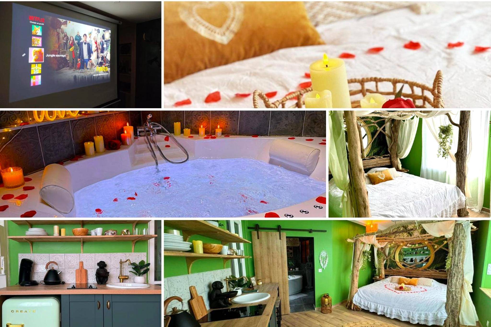 Photo du logement - La jungle insolite, SPA, Écran cinéma, Lit à baldaquin king size, day use, 10 min centre