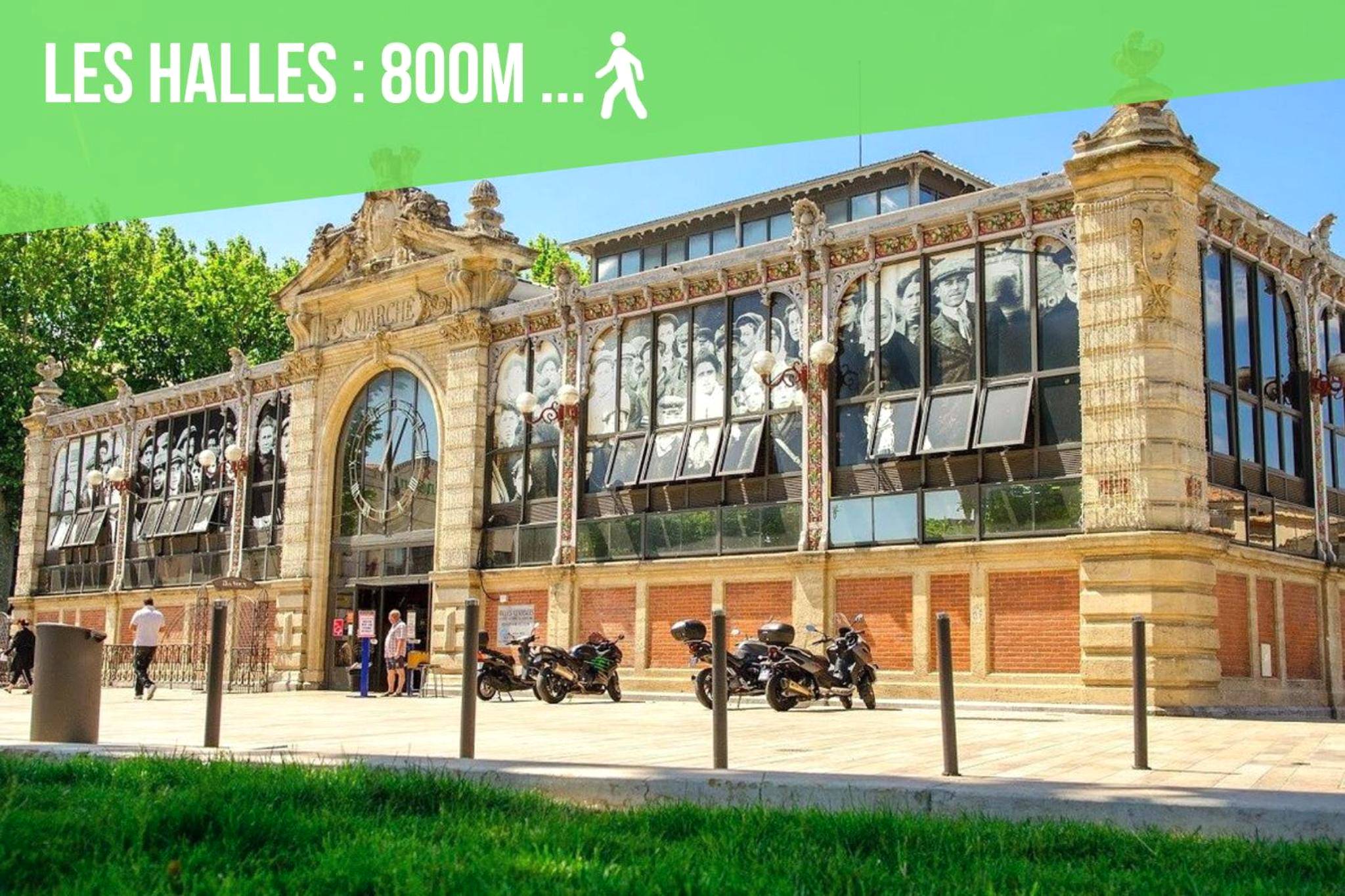 Façade historique des Halles de Narbonne - JUNGLE SUITE - Jacuzzi - Centre - Clim by Narbana