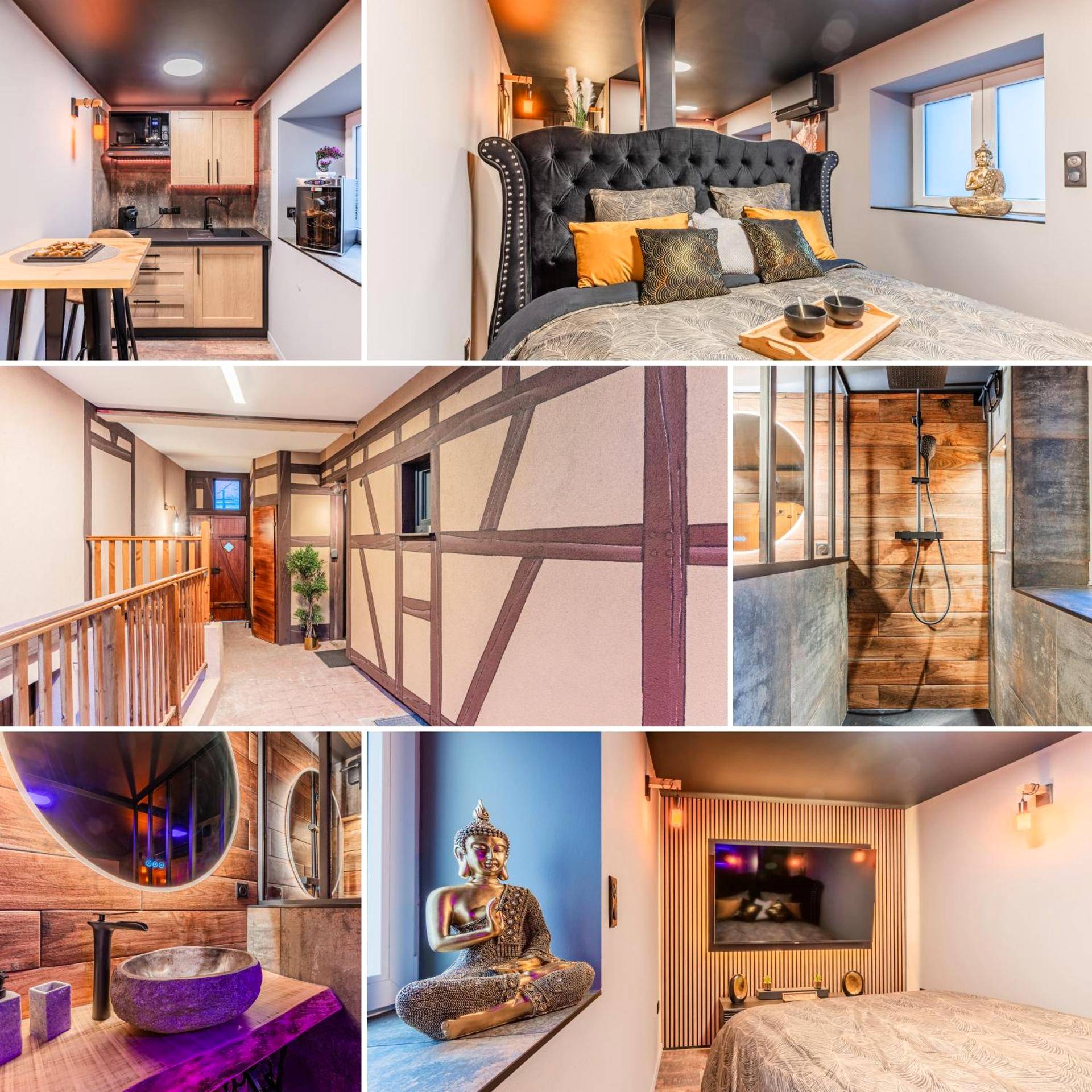Pêle - mêle des différents espaces du logement - Loft sous les colombages d'Alsace / Sauna / Jacuzzi / Netflix / Wifi