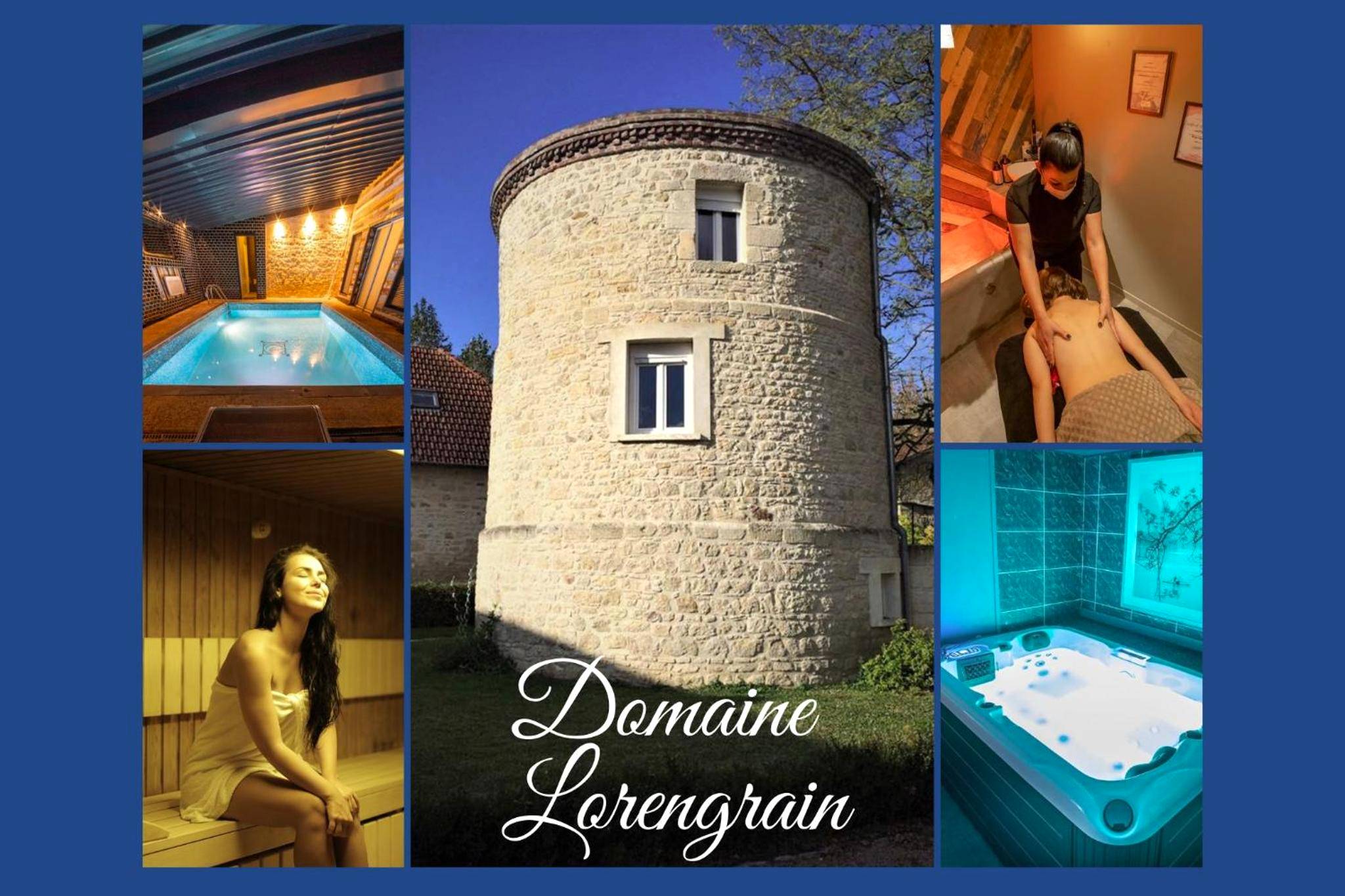 Tour en pierre et espaces bien - être - Love Room Bruyères - et - Montbérault - Gîte Lorengrain