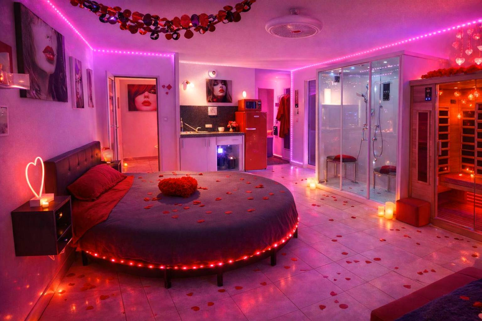 Vue principale - Love Room Biscarrosse - Love Room à deux pas de l'Océan avec Hammam, Sauna et Bain à 2 Surprise garantie