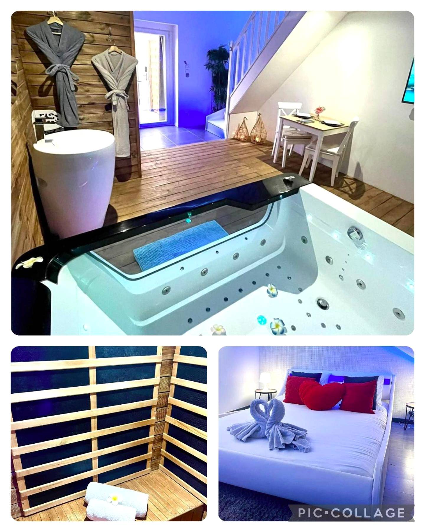 Espace bien - être avec jacuzzi, sauna et lit - L'Écrin de Neuf - Lovely