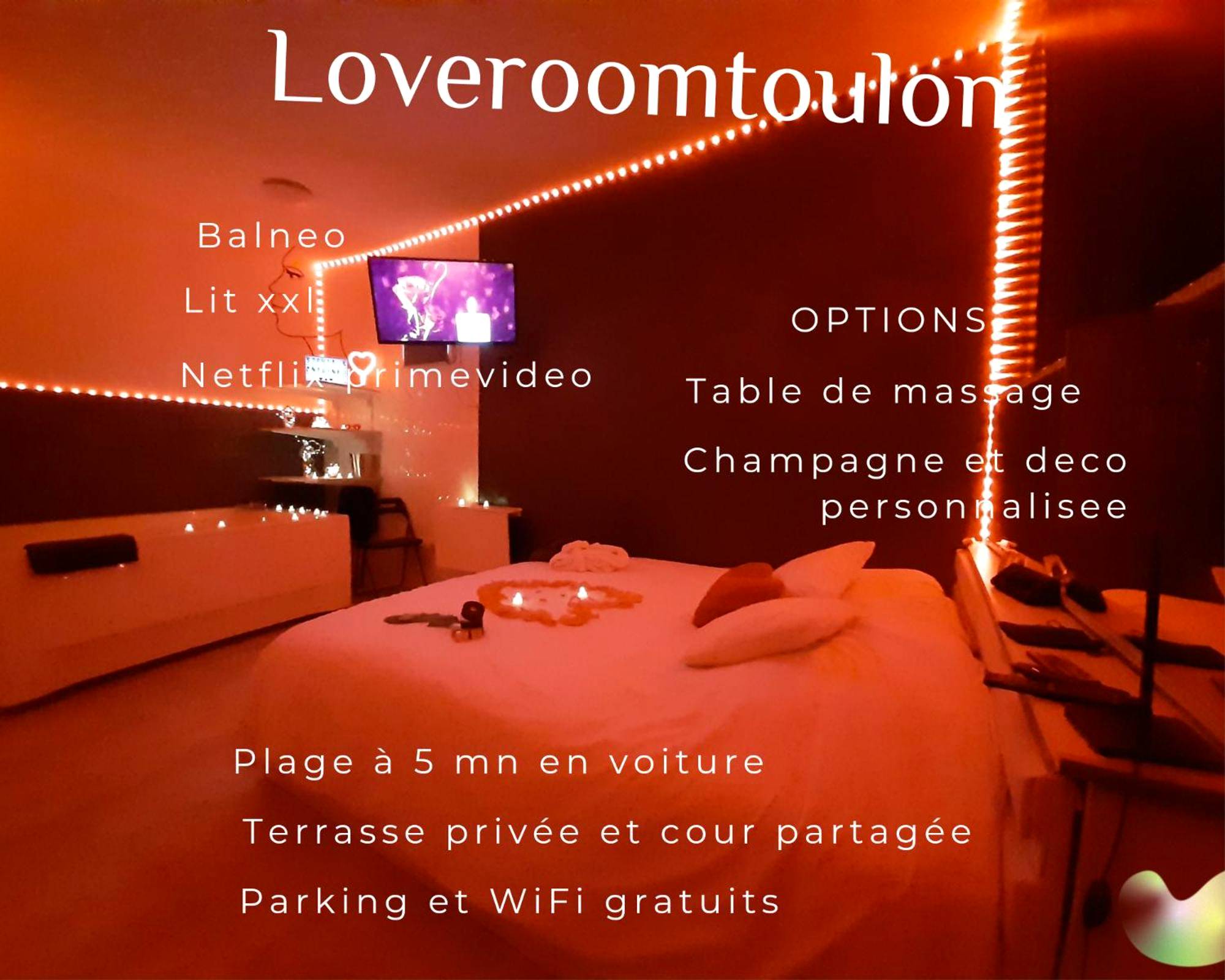 Photo du logement - la loveRomantique chez loveroomtoulon, parking et wifi gratuits - Toulon