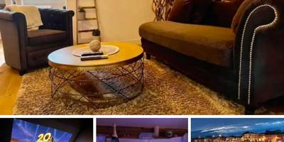 Lit avec pétales de rose et vidéoprojecteur - Séjour détente au cœur de MÂCON spa,ciné,bouteille offerte