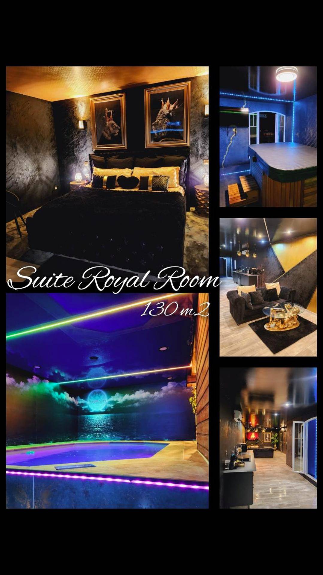 Collage de la suite avec piscine et salon - Maloveroom, 2 Suites d'exceptions