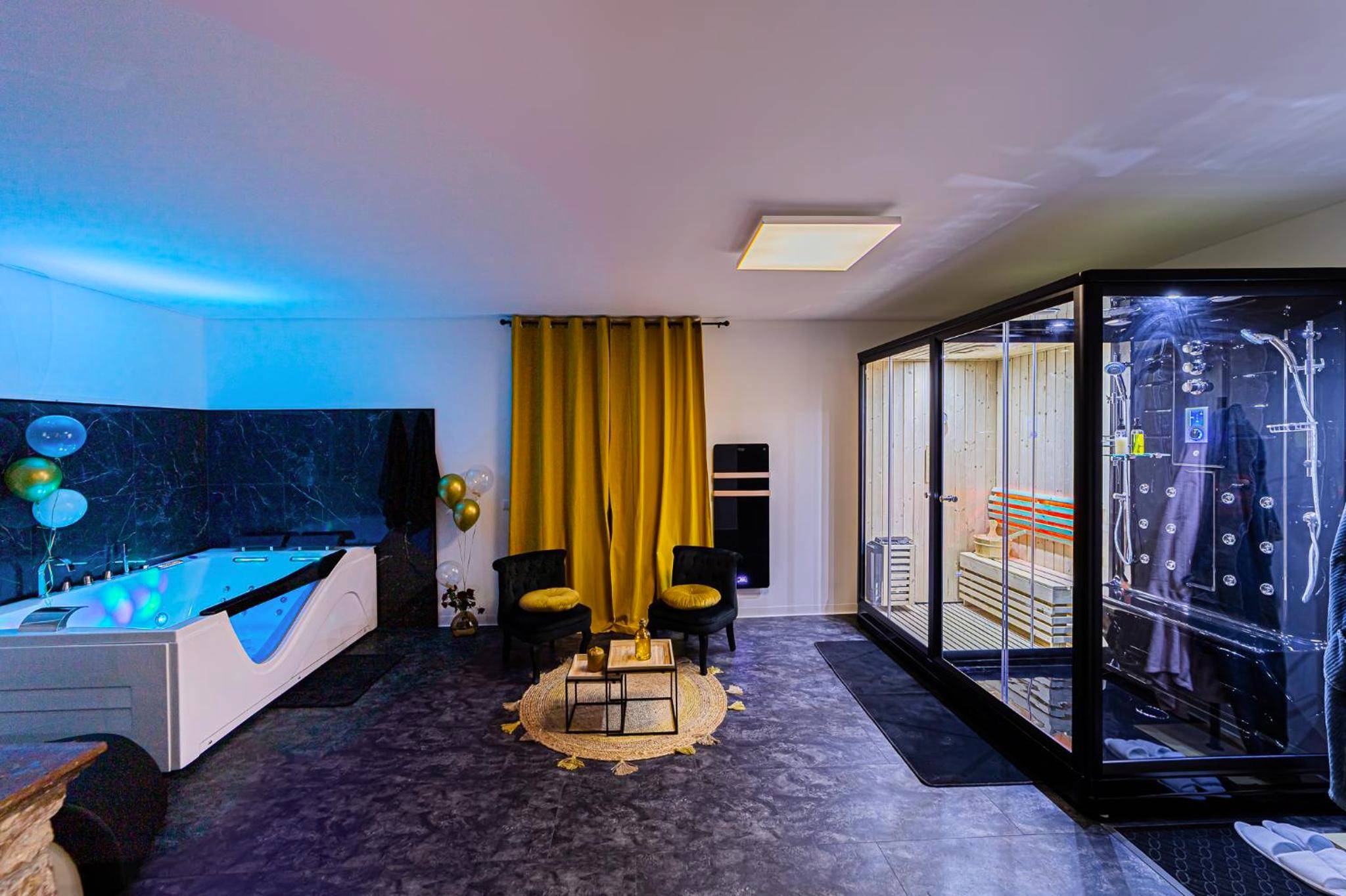 Espace bien - être avec sauna et jacuzzi - superbe appartement de charme moulin de Baverans .