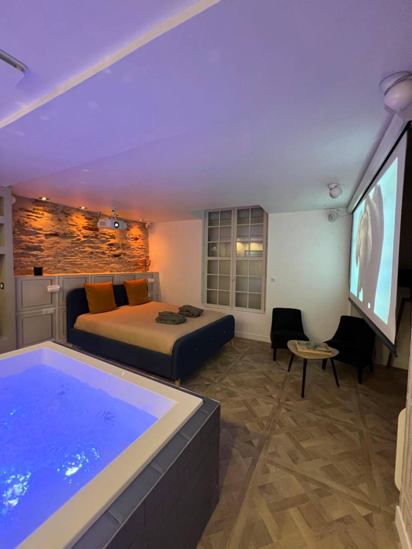 Photo du logement - Appartement avec Jacuzzi Sauna & Home Cinéma - Nid d'Angers - Angers
