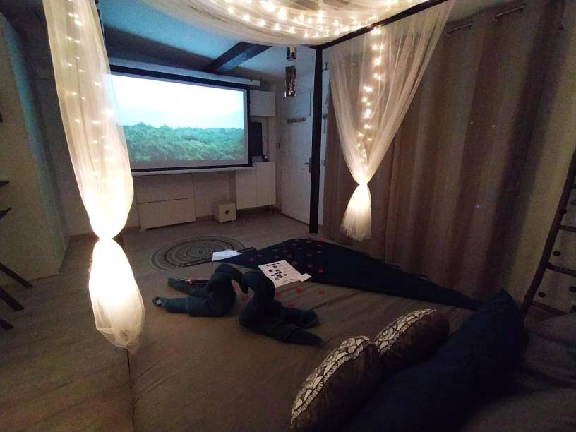 Photo du logement - A l'Orée des pins - Gite et spa de 30 m2 - Options Home Cinéma, Romantique