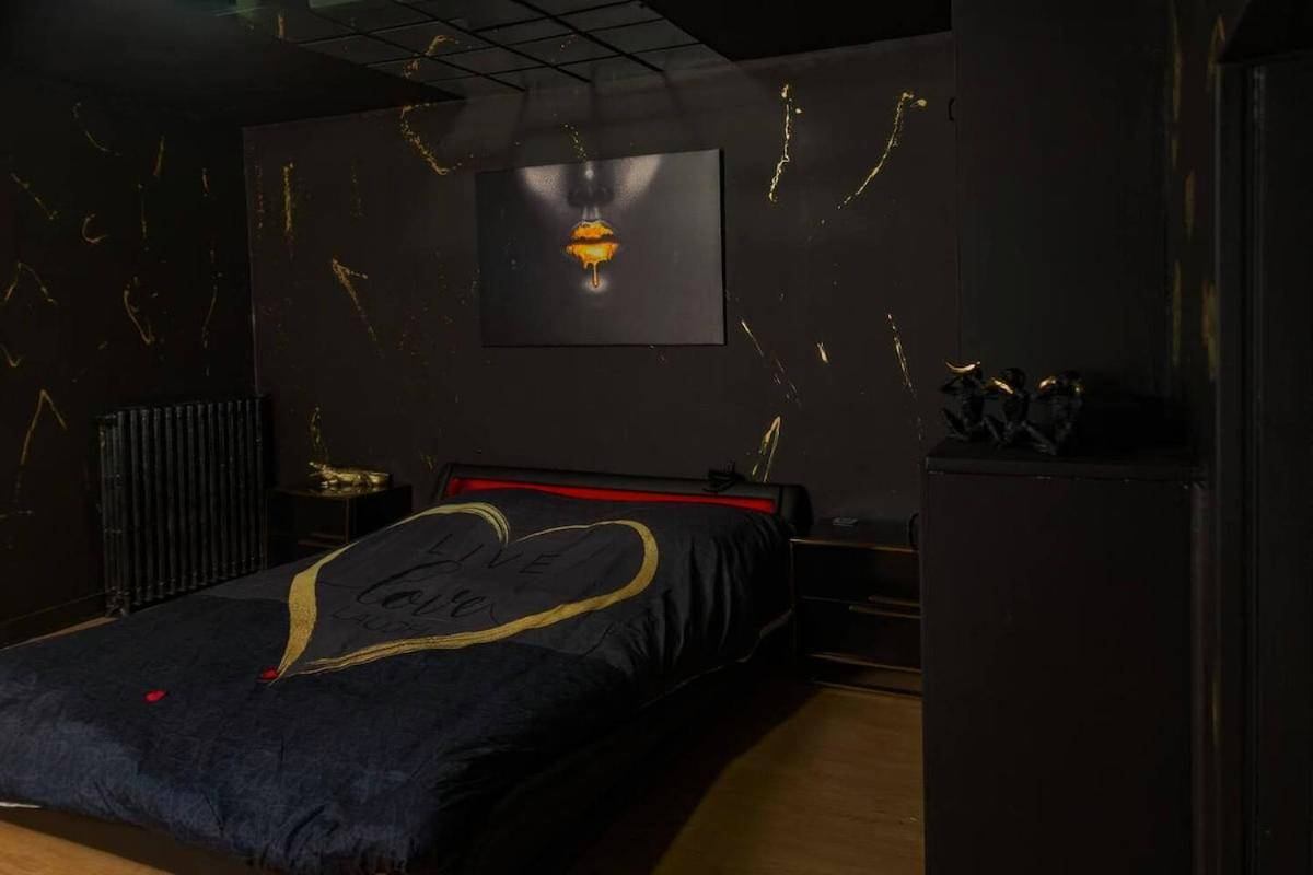 Lit double thématique noir et or - ORoom Duple'X Coulommiers