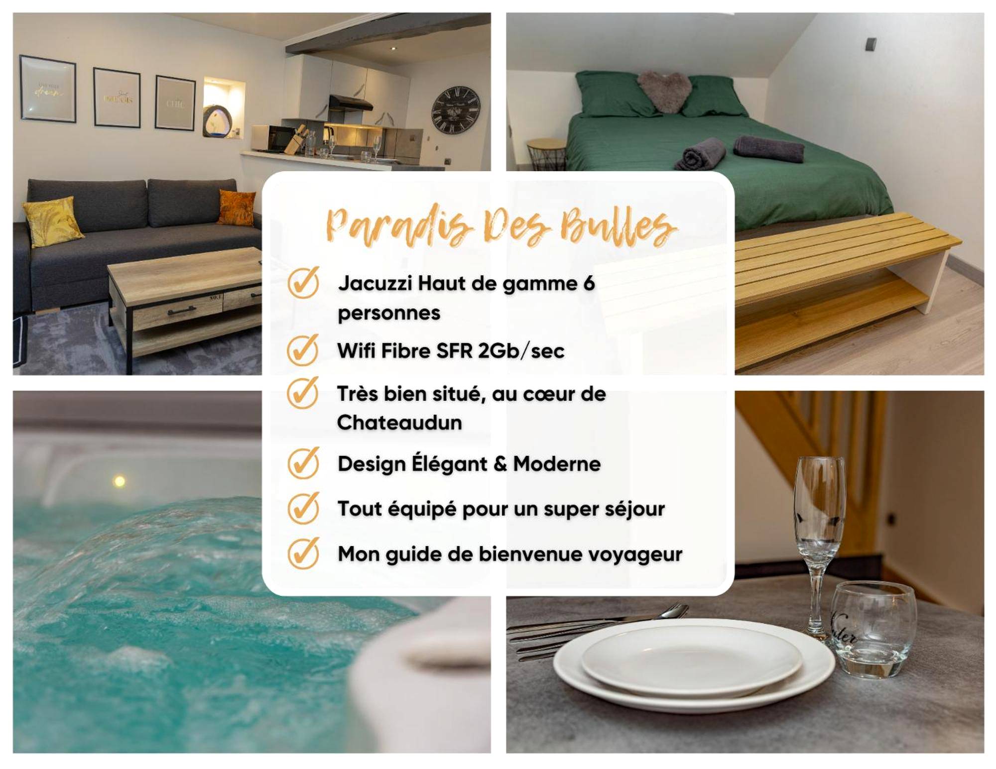 Vue du logement - Love Room Châteaudun - Paradis des bulles