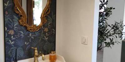 Meuble vasque avec miroir doré baroque - Plaisirs cachés - Love Room -