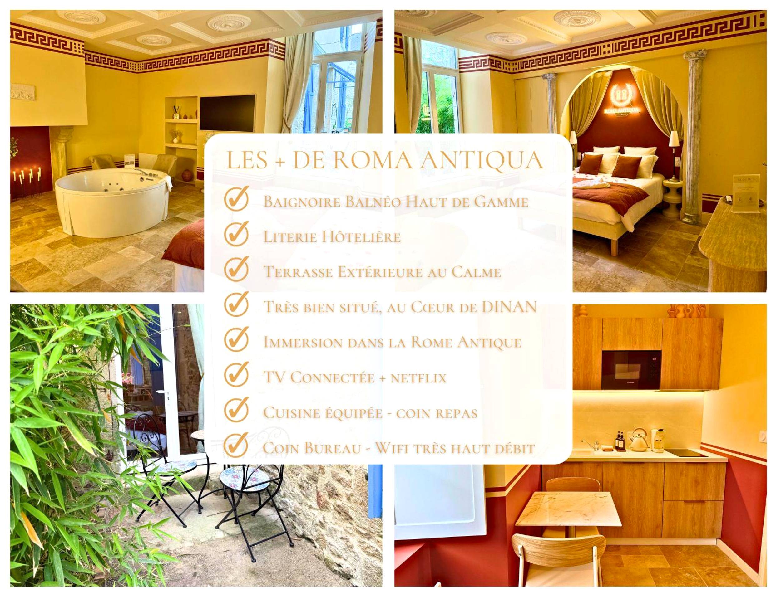 Pêle - mêle des équipements et terrasse privée - Roma Antiqua - Suite avec Balnéo - Centre historique