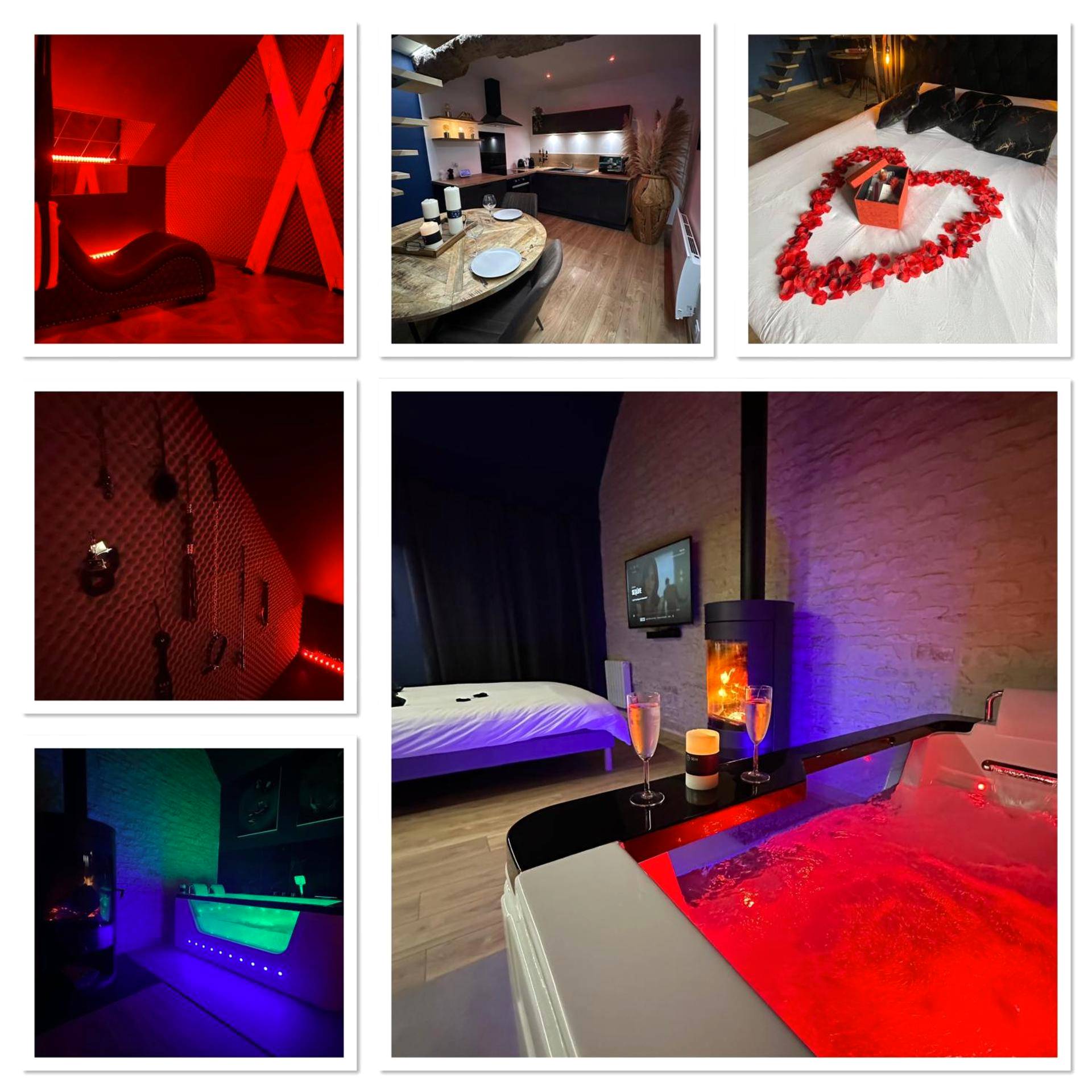 Suite avec lit, poêle à bois et jacuzzi - Love Room Le Fresne - Camilly - RoomAndX - LoveRoom - Caen - Bayeux