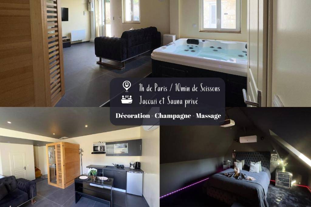 Vue principale - Love Room Fontenoy - Magnifique loveroom avec sauna, spa et cinémaroom