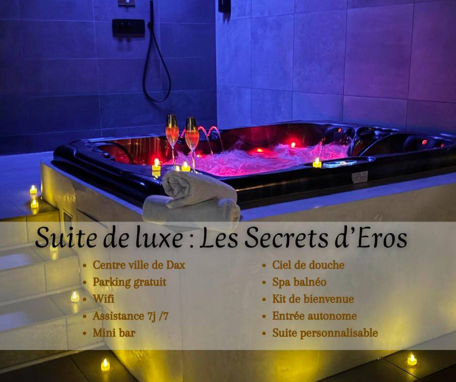 Spa balnéo avec bulles et éclairage rouge - Love Room Dax - Les secrets d'Eros - DAX