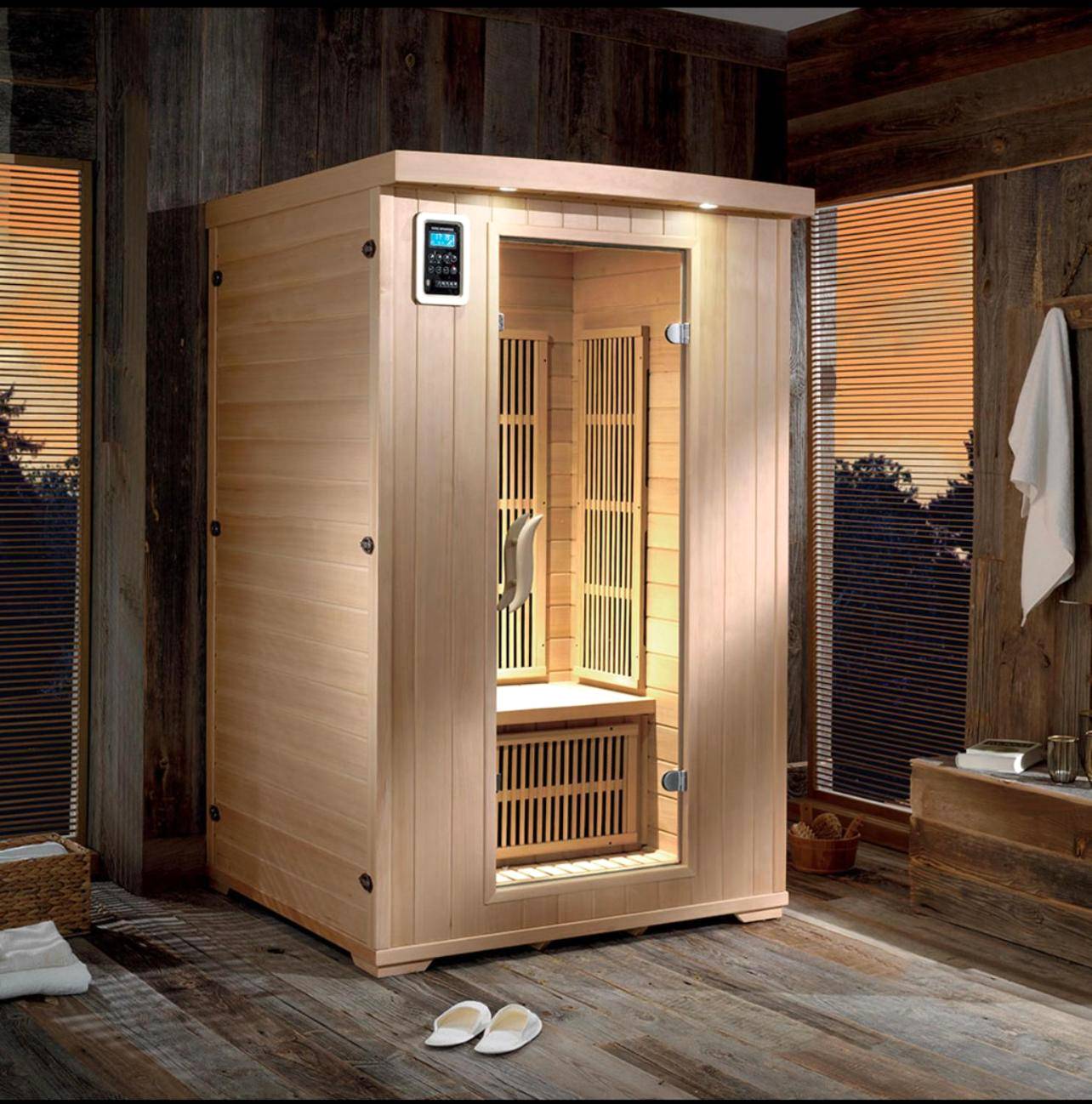 Sauna infrarouge en bois clair - SPA JUNGLE