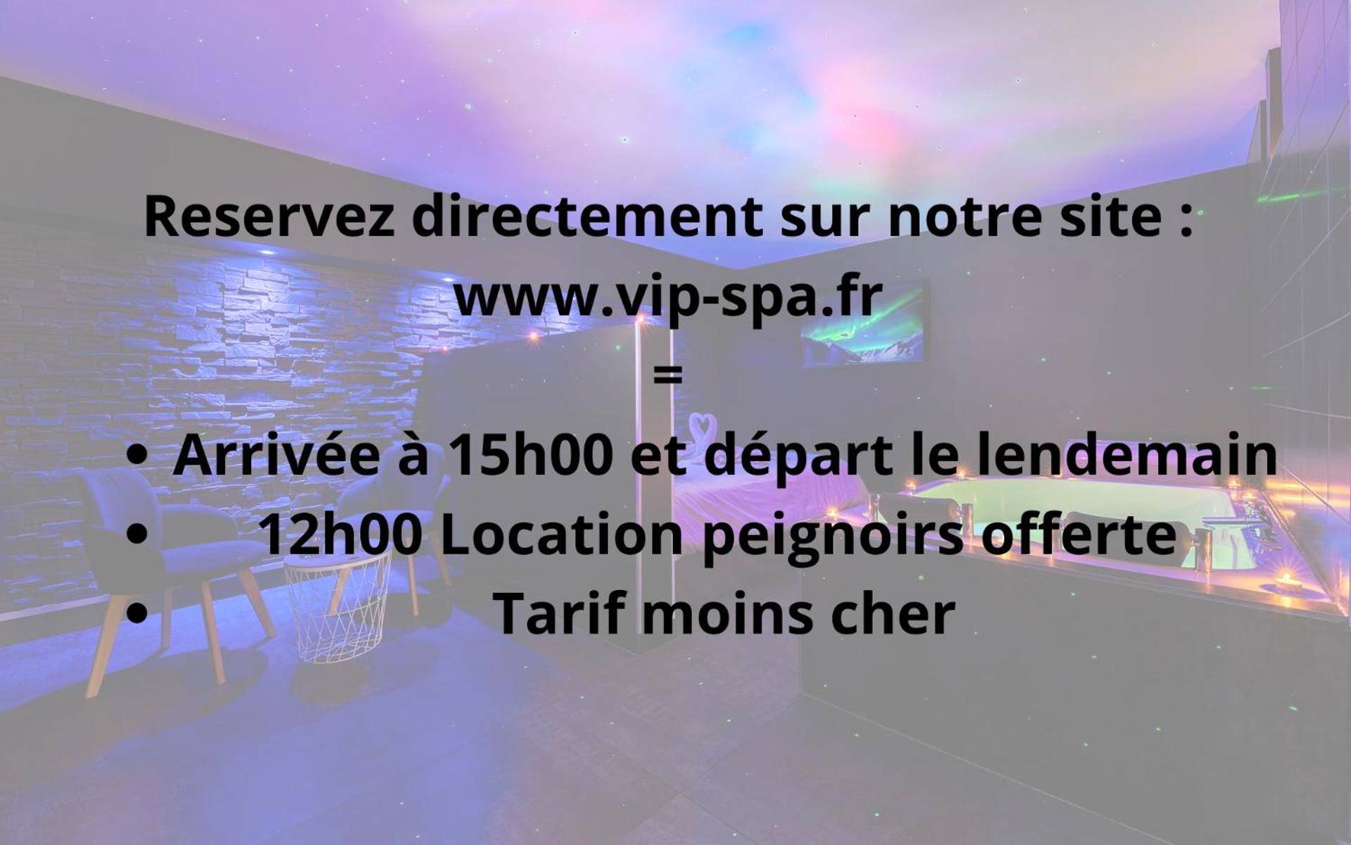 Vue du logement - Suite Boréale 50m2 spa privatif.