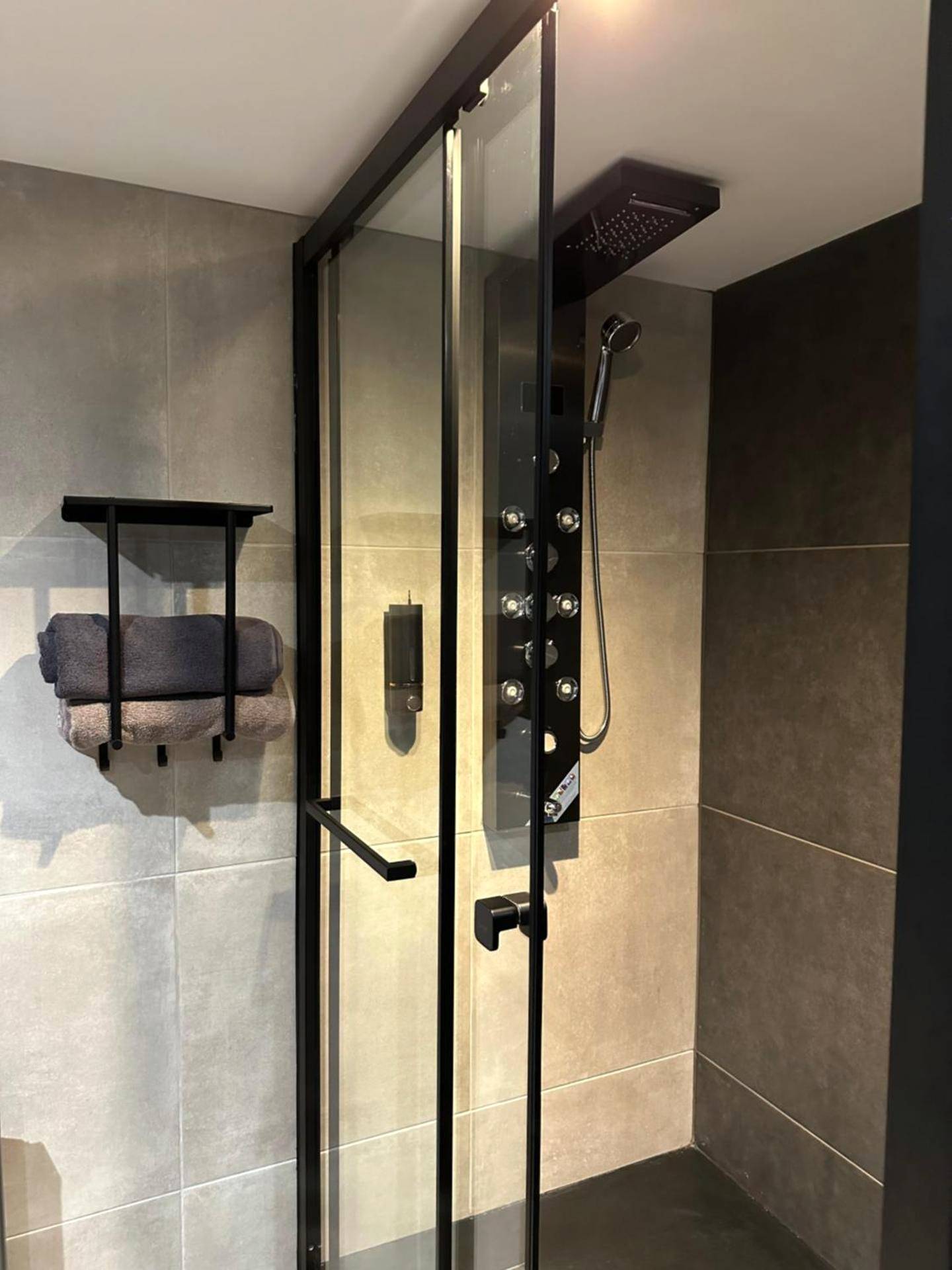 Douche à l'italienne avec colonne hydromassante - Suite L'échappée Belle