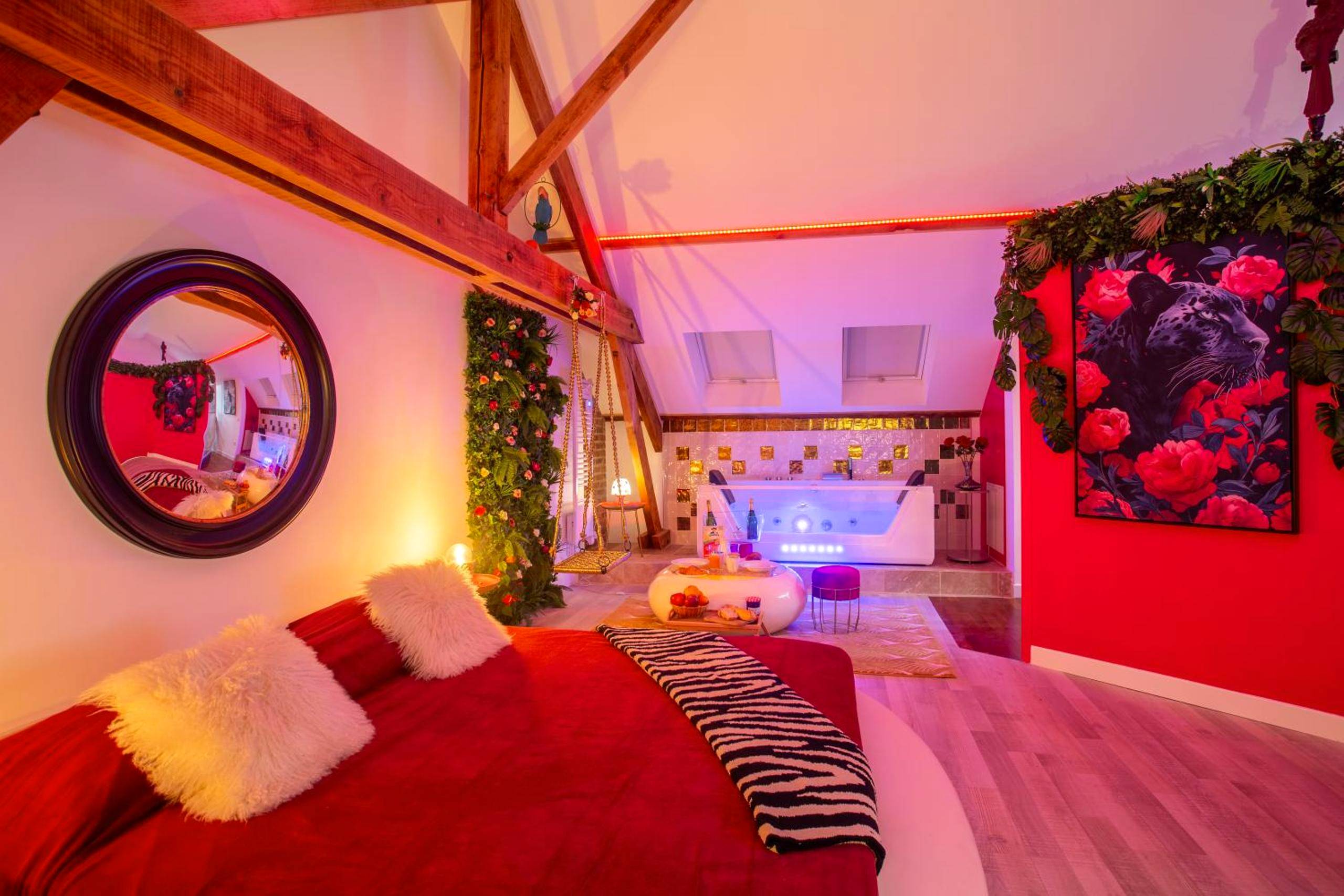 Vue interieure - Suite Romantique 45m2 - Amiens Centre - SPA & Parking