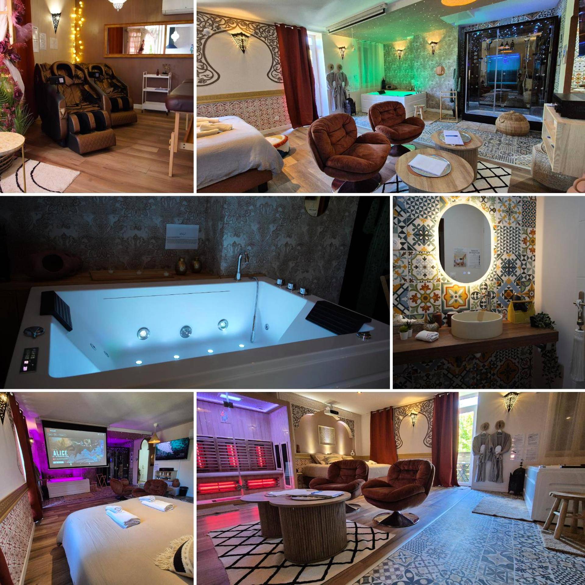 Photo du logement - Suite Luxe Spa Balneo Sauna Hammam Projecteur - Serrières