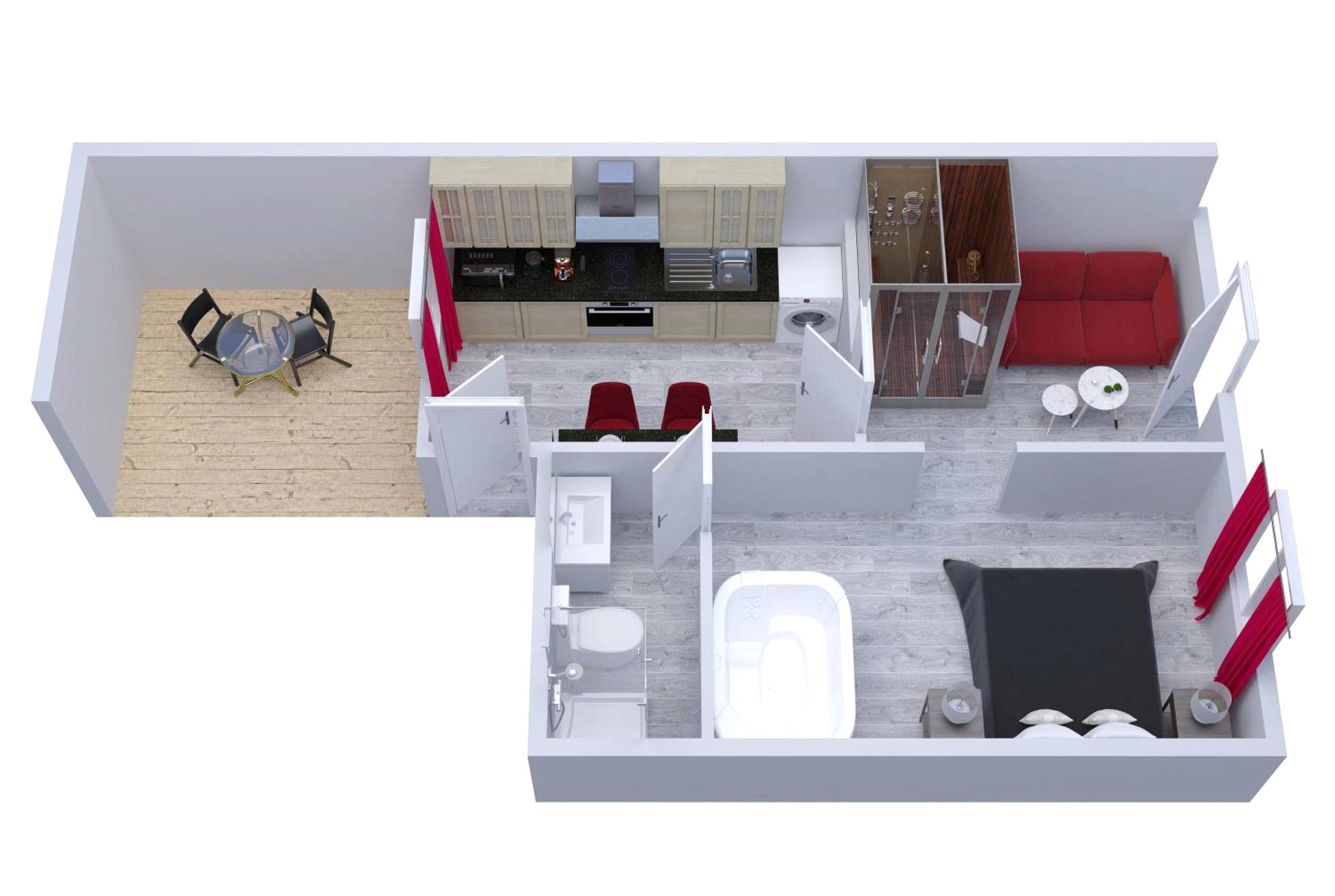 Vue du logement - Suite romantique spa/sauna en Avignon