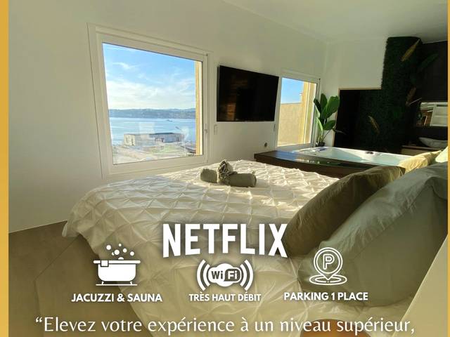 Lit double face à une fenêtre avec vue mer - Love Room Six - Fours - les - Plages - Sunset