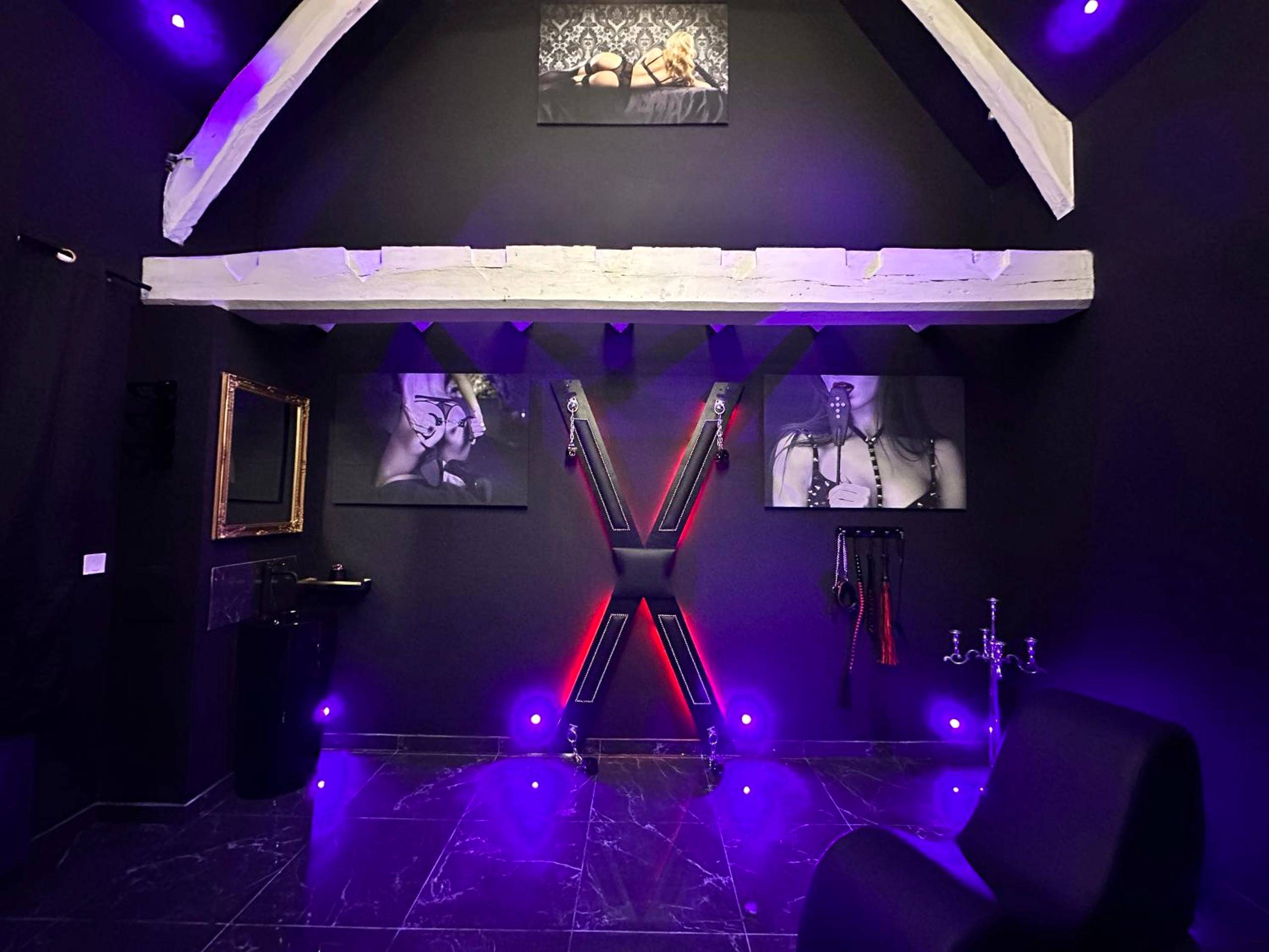 Vue principale - Love Room Douchy - les - Mines - Loveroom de luxe - Thème 50 nuances de grey maison privative spa insolite