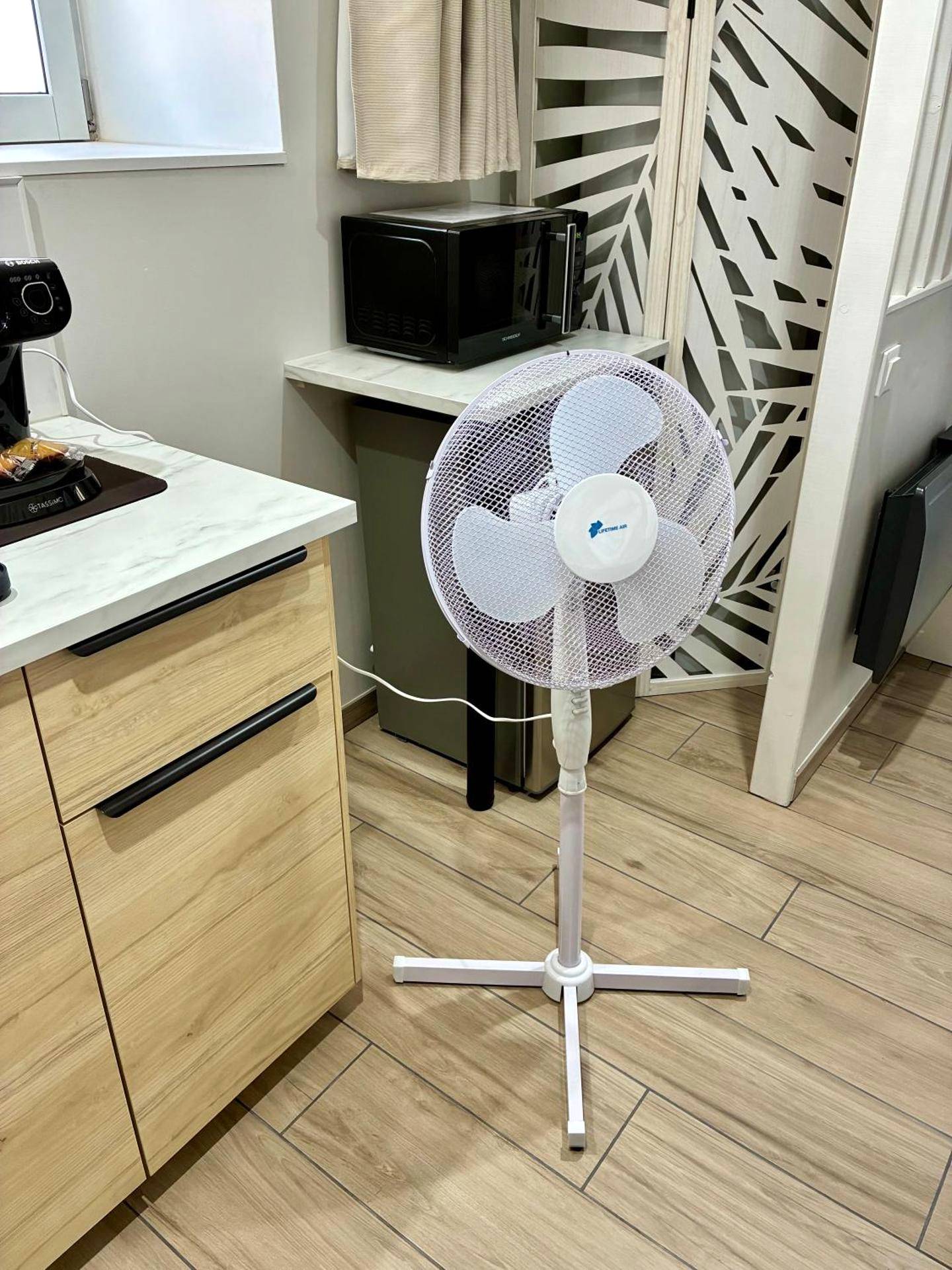 Ventilateur sur pied dans la cuisine - Tiny room