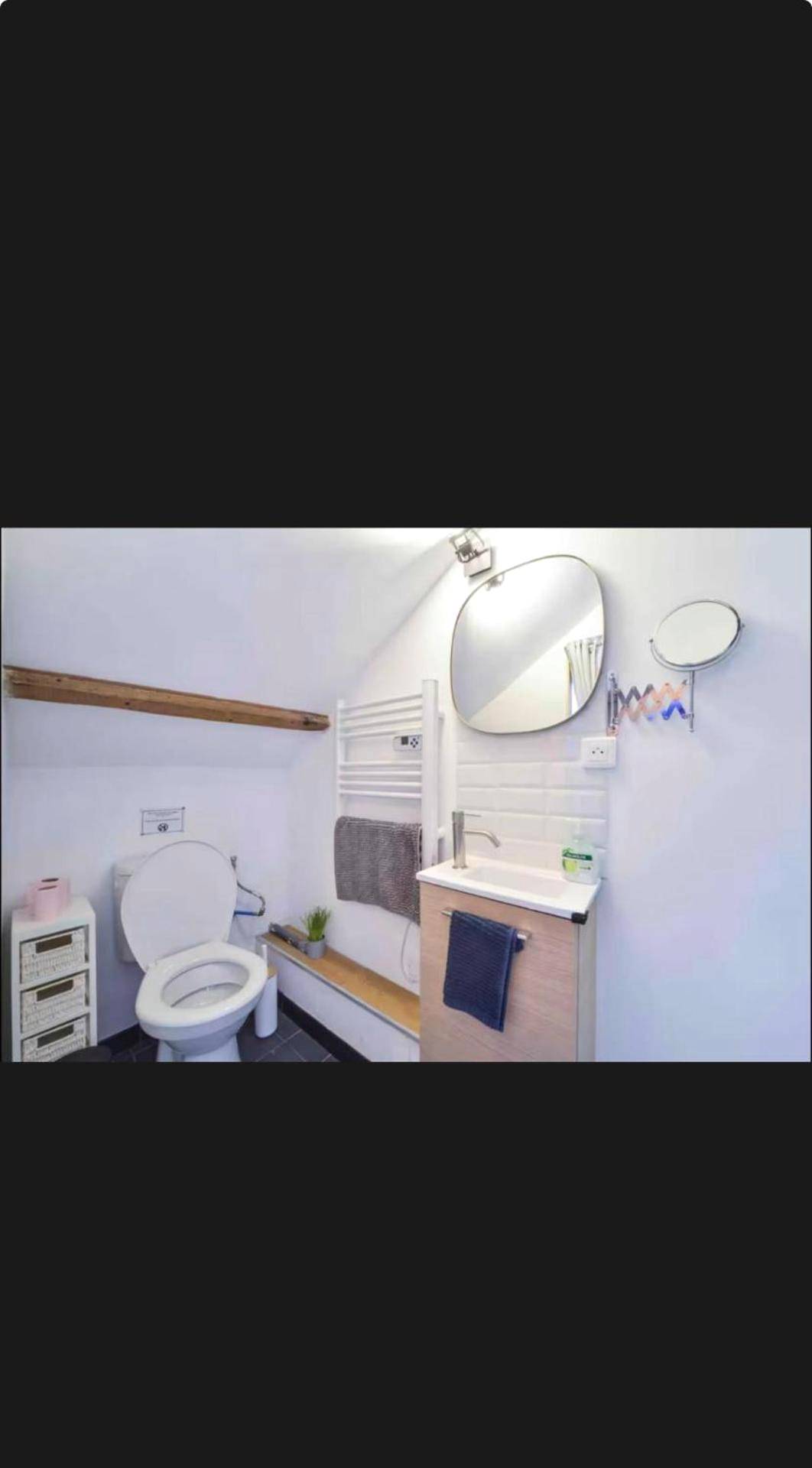 Espace toilettes et lavabo sous combles - Velours & Balnéo